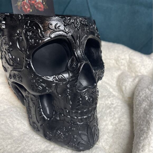⁀➷ SKULL MAKEUP HOLDER NEW DECOR PEN HOLDER SMALL PLANT HOLDER - Picture 2 of 6